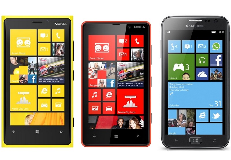 Nokia Lumia 920, Nokia Lumia 820 и Samsung ATIV S