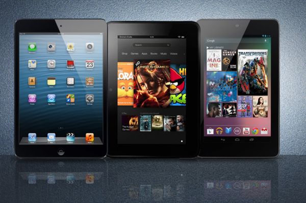 Сравнение дисплеев iPad mini, Google Nexus 7 и Amazon Kindle Fire HD
