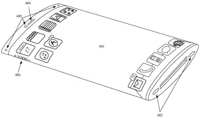 Apple запатентовала смартфон с гибким дисплеем