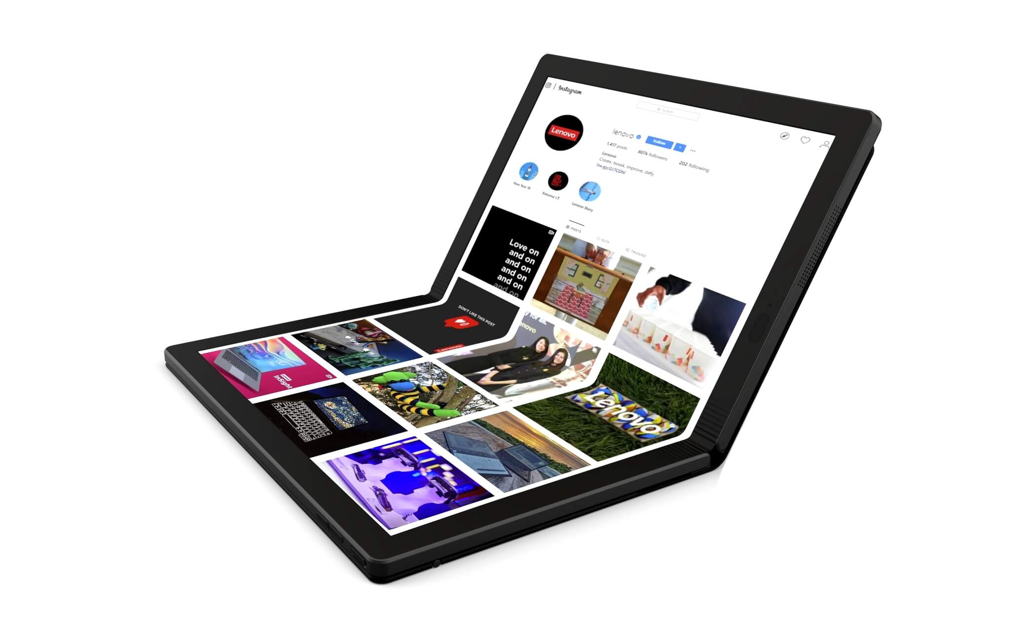 Lenovo показала первый в мире ноутбук с гибким экраном