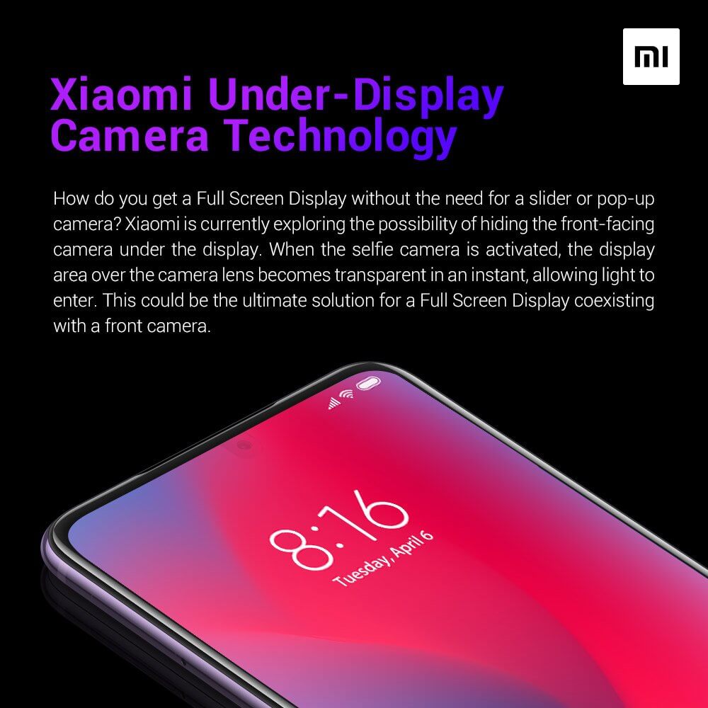 Xiaomi объяснила принцип работы подэкранной камеры