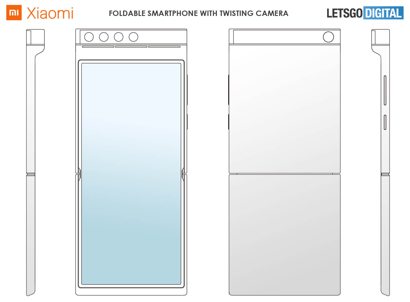 Xiaomi запатентовала «раскладушку» с гибким дисплеем и вращающейся селфи-камерой