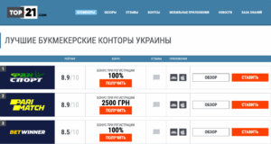 Ua.top-21.com – обзоры букмекерских контор в Украине