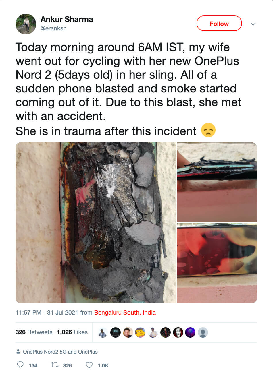 OnePlus Nord 2 взорвался – смартфону было всего 5 дней