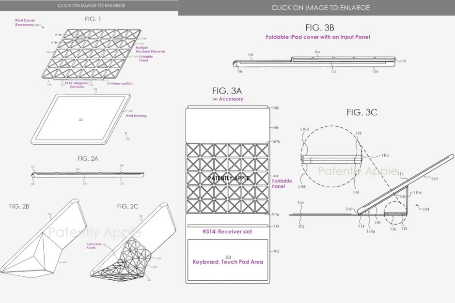 Apple запатентовала обложку для iPad, способную принимать различные формы и заряжать планшет