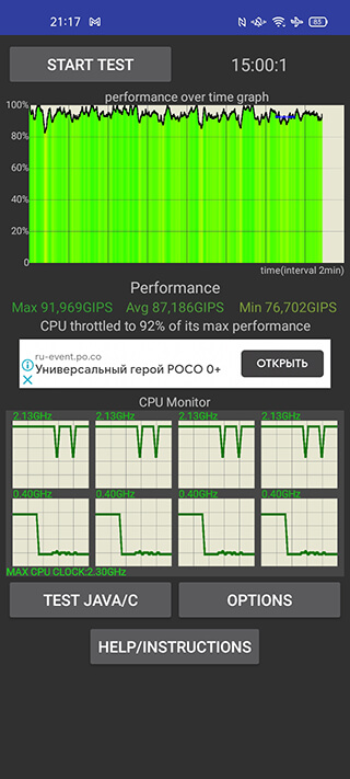 OPPO A55 CPU Throttling Test